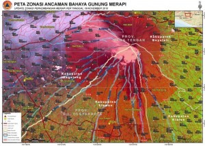 Peta Zonasi Ancaman Bahaya Gn. Merapi 2012